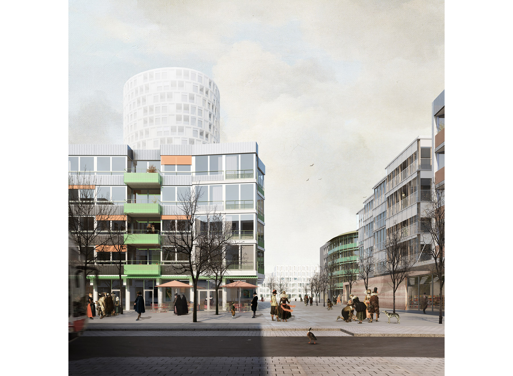 view into public square, rendering: Ponnie Images