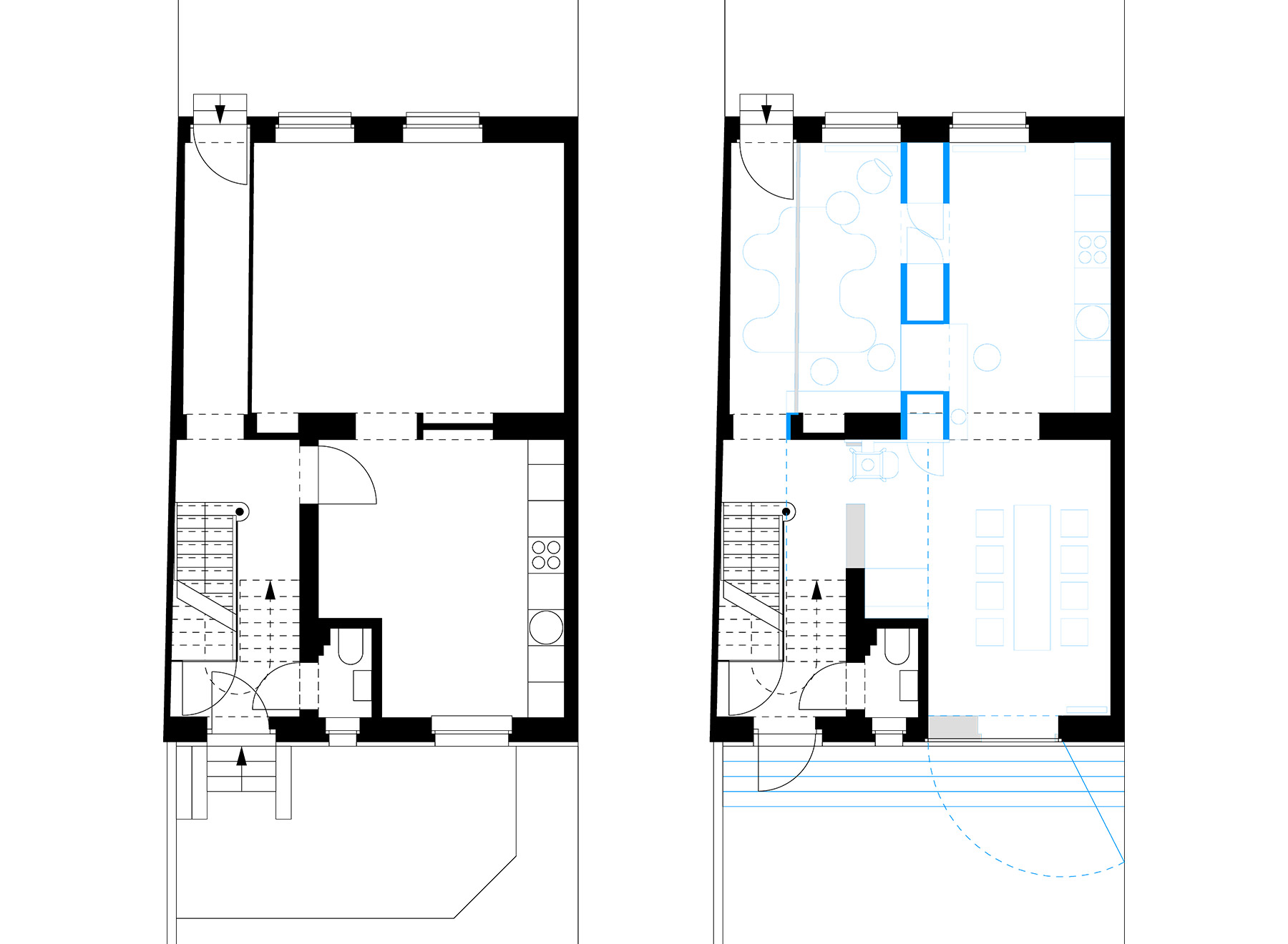 ground floor - before and after