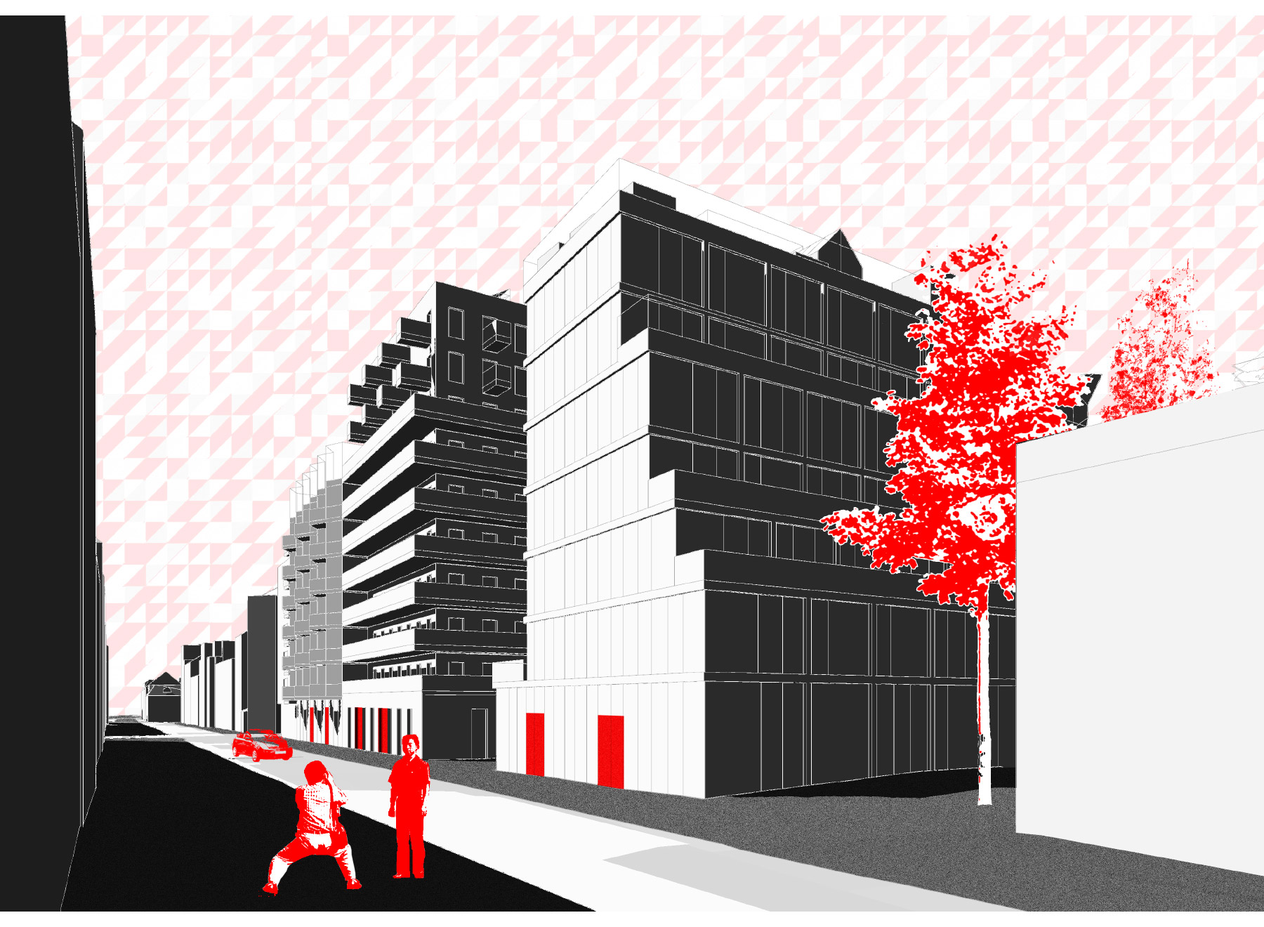 Kastanienallee with new 'Quartiersstraße'
