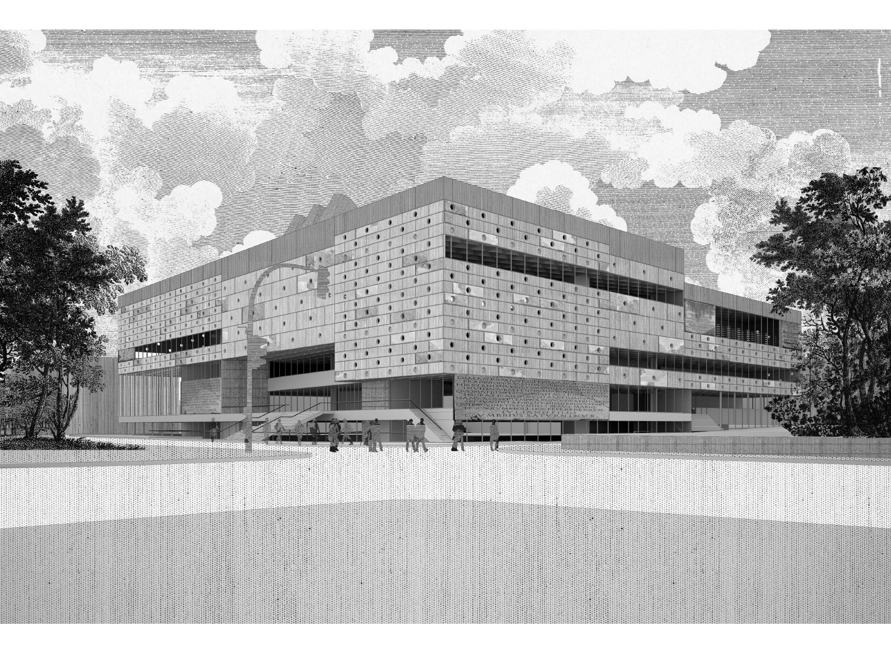 view south-east at street level