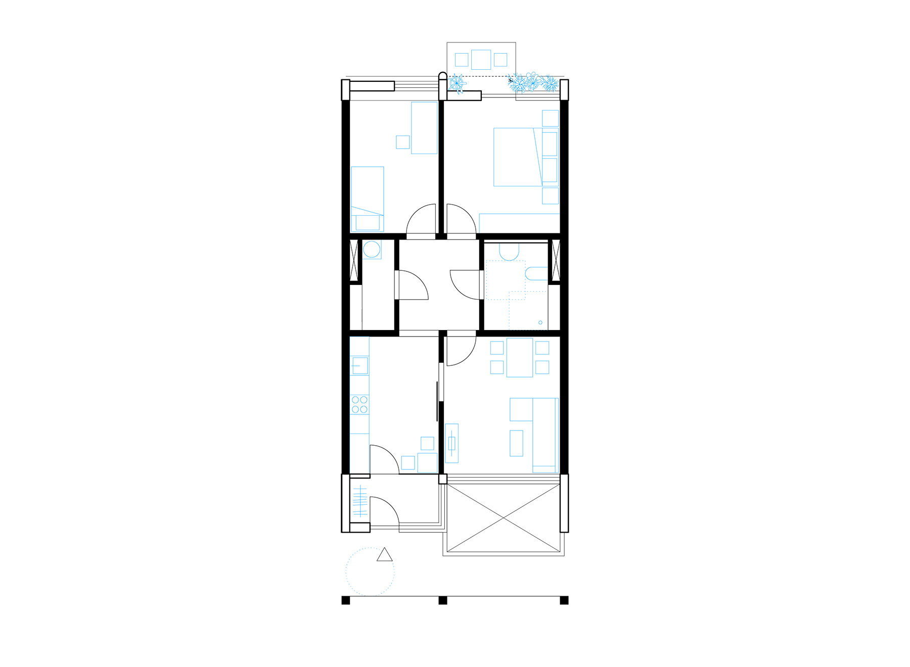 courtyard building north wing typology