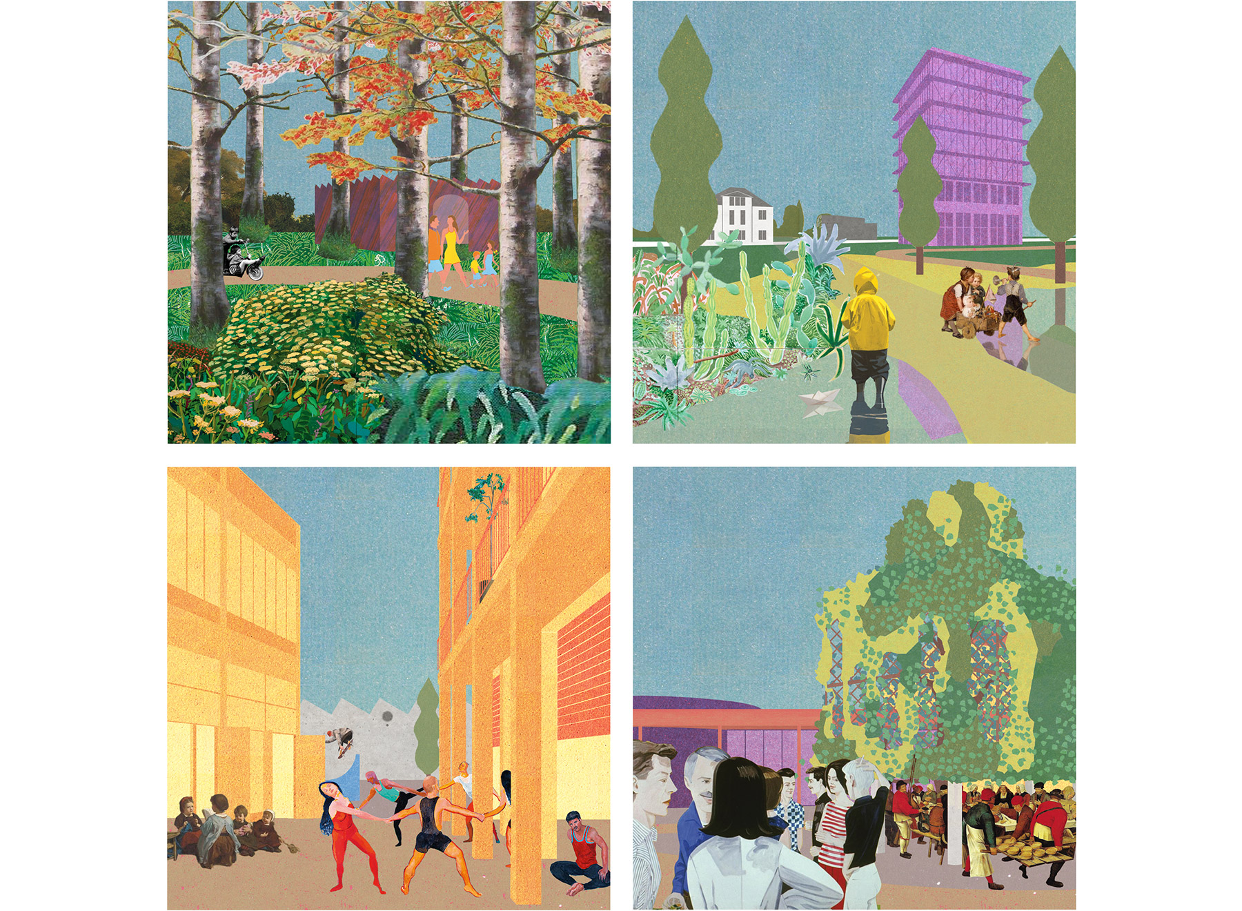 follie-forest, water play, workshop lane and agora