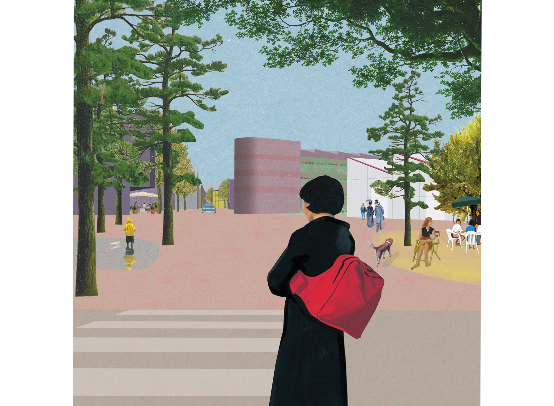 'Quatiersentrée' - markethall, hotel and cafe give a welcome