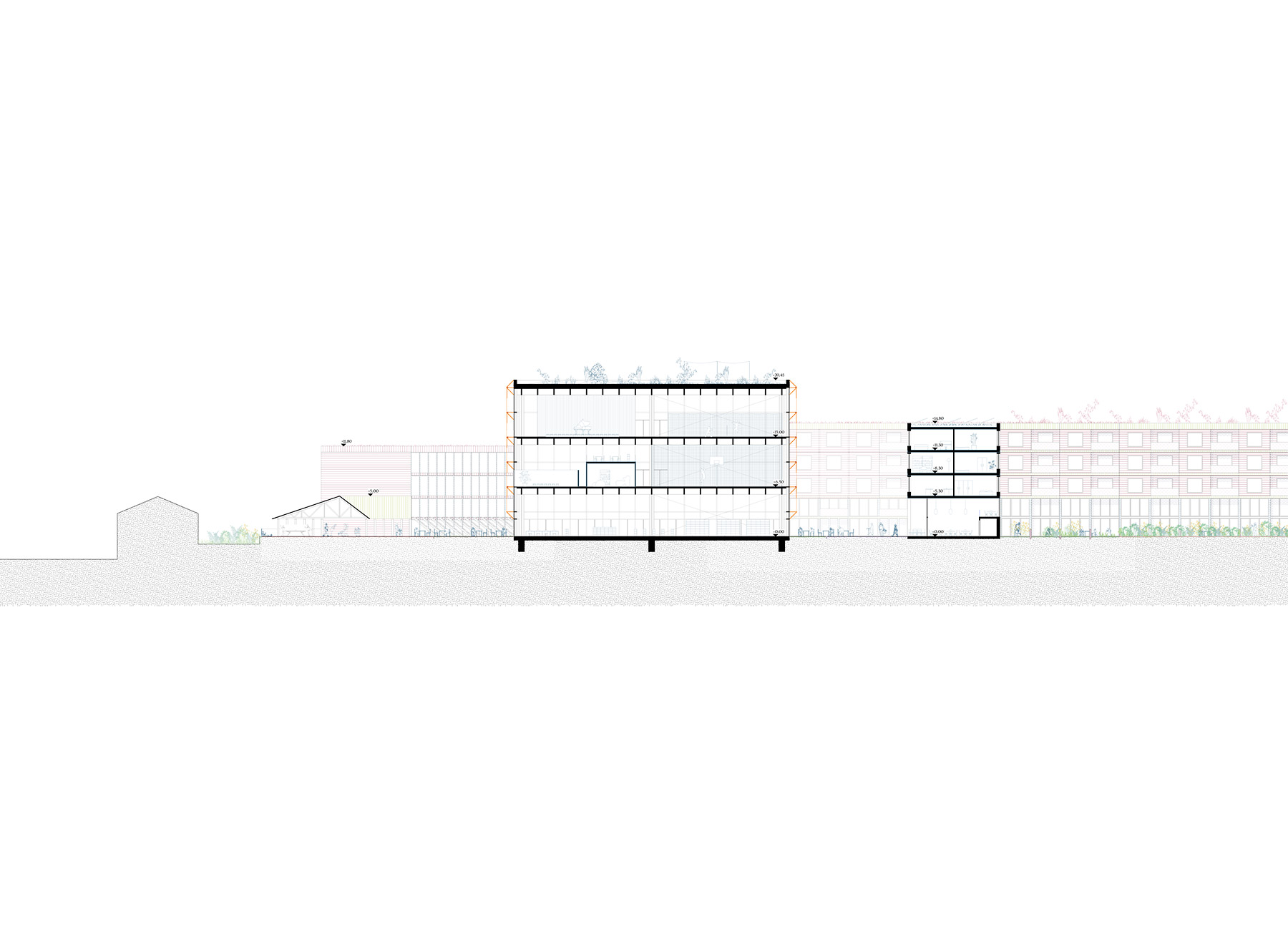 Section through the Library